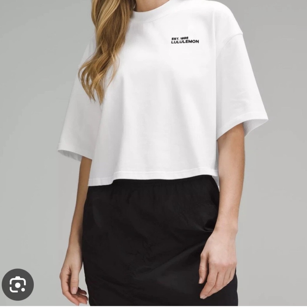 Lululemon White Crop Tee